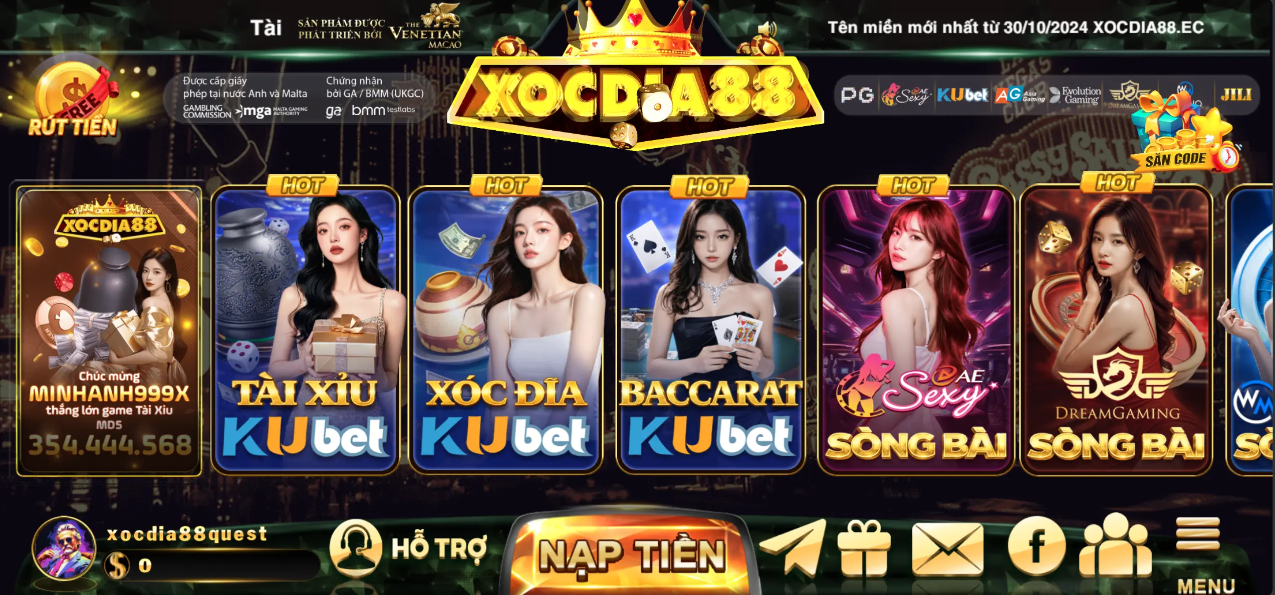Live Casino Xóc Đĩa 88